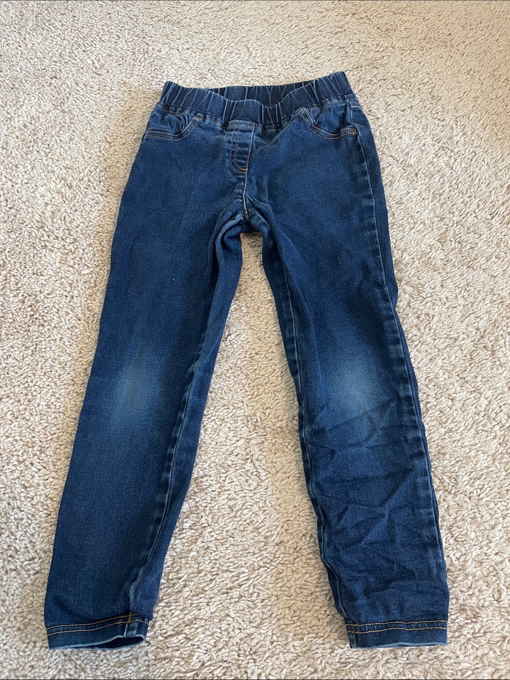 Kids Dark Blue Denim Jeggings with Elastic Waist Hannah Anderson